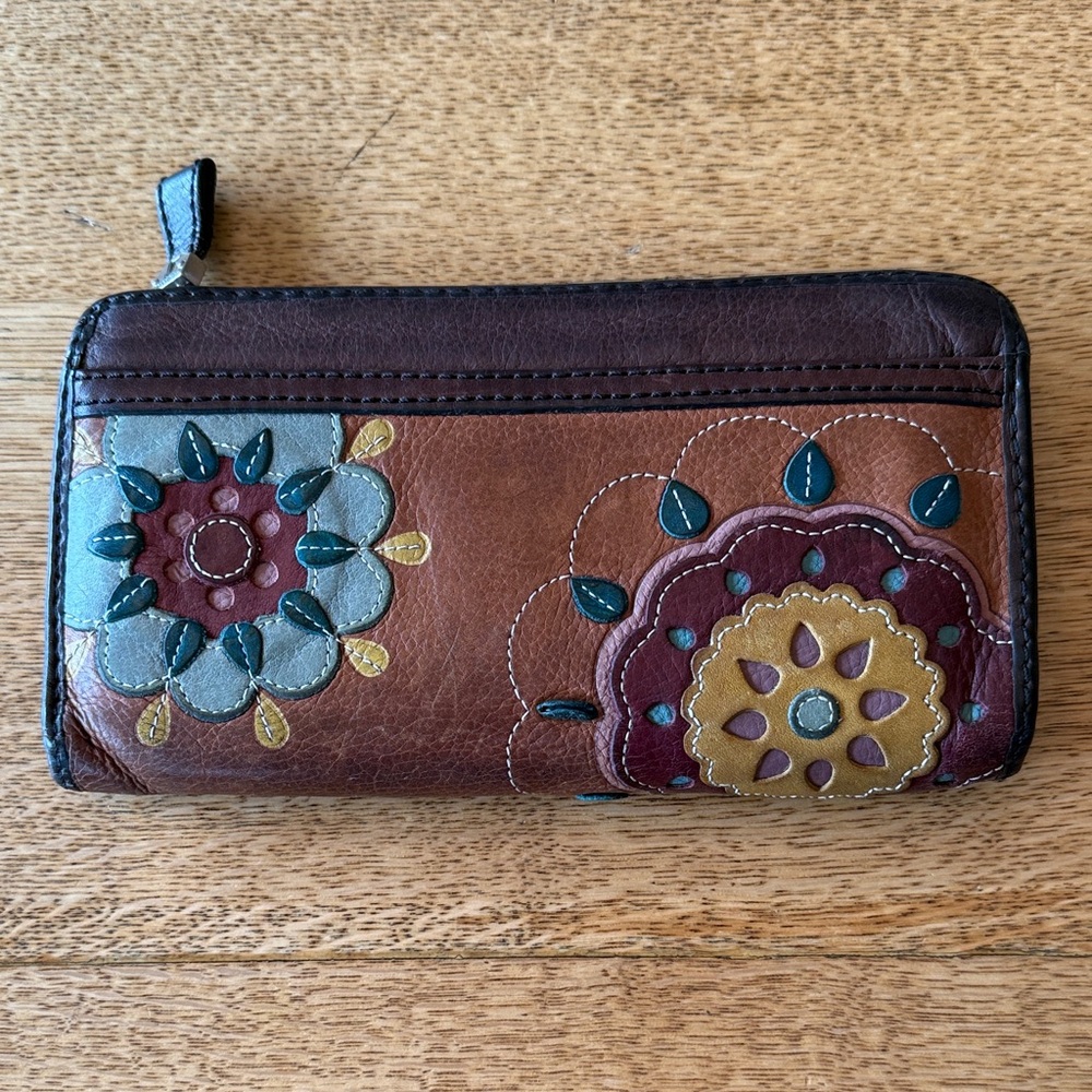 Fossil Multicolor Floral Leather Wallet